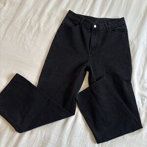 SHEIN Black High Waisted Wide Leg Jeans Size M/L
